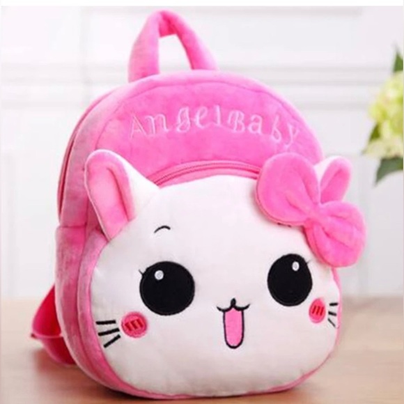 NWT PINK PLUSH GIRLS BACKPACK double zip kitty 10'x10'x3'inch. Excellent quality - Picture 4 of 17